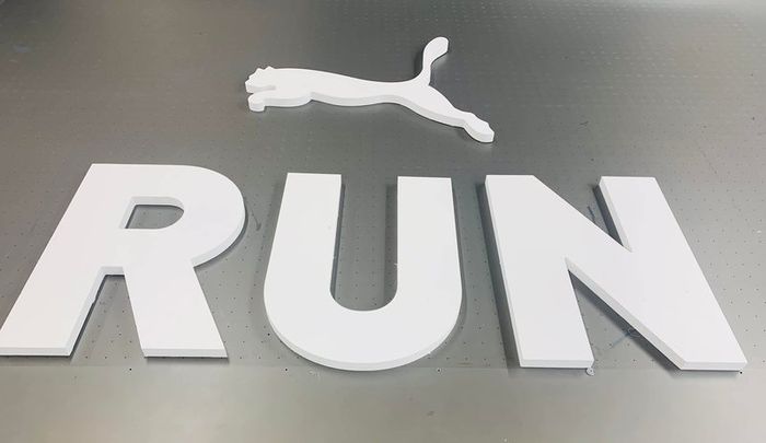 Large 19mm thick foamex letters and logos
