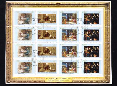 2004 Ireland 140th Anniversary of the National Gallery of Ireland Stamp Sheetlet Fine CDS Used with Dublin cancel of 19th September 2004 (Frist day of issued) on envelope extract.