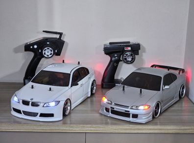 Two 1/10 scale RC Drift Cars