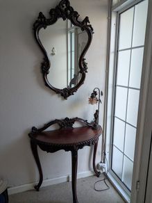 Antique hall table with mirror
