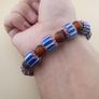Vintage Venetian Style Chevron & African Glass Beads Bracelet Image 6