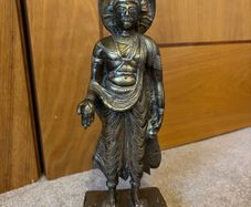 Large Vintage Brass Standing Buddha Statue