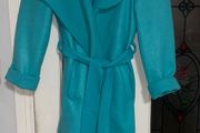Teal longbelted coat