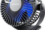 NEW SALE | Portable Clip on Fan Battery Operated, Small Powerful USB Desk Fan, 3 Speed Quiet Rechargeable Mini Table Fan, 360 Degree Rotate Personal Cooling Fan for Home Office Stroller Camping Black Blue