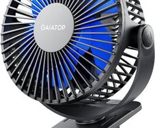 NEW SALE | Portable Clip on Fan Battery Operated, Small Powerful USB Desk Fan, 3 Speed Quiet Rechargeable Mini Table Fan, 360 Degree Rotate Personal Cooling Fan for Home Office Stroller Camping Black Blue