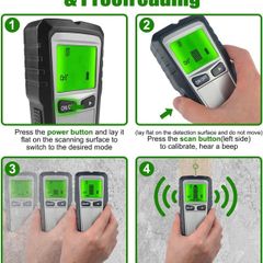 5 in 1 Stud Finder Wall Scanner - Stud Detector Wall Finder Edge Center Finding Electronic Stud Sensor Beam Joist Detector with LCD Display for Wood AC Wire Metal Studs Cable Joist Detection