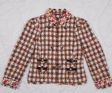 Next Orange White Tweed Jacket Boucle Blazer 10UK/38EU