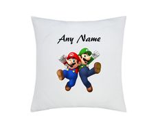 Mario printed Cushion cover personalised with name on it