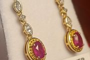 Petite Natural Ruby Drop Earrings