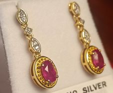 Petite Natural Ruby Drop Earrings
