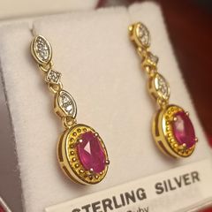 Petite Natural Ruby Drop Earrings
