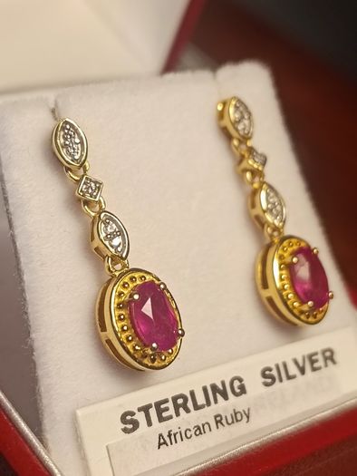 Petite Natural Ruby Drop Earrings