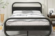 King Size Bed Frame with Headboard,150x200 Oval-Shaped