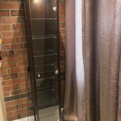 glass display cabinet with plug in down light