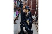 Charlie Chaplin Resin Statue With Lamp KAS1375