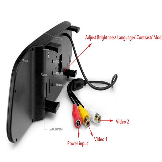 Car Video Player 4.3 inch Car Rearview Mirror Monitor Rear View Camera CCD Video