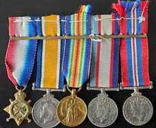 WWI and WWII British Army and Australian Army service medals bar miniature
