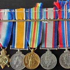 WWI and WWII British Army and Australian Army service medals bar miniature