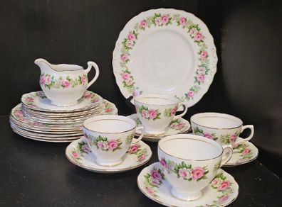 Colclough Enchantment Tea Set with luncheon dinner  plates