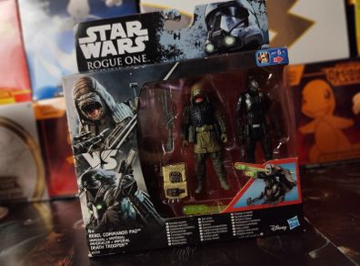 Star Wars ! Rogue One !  Rebel Commando Pao VS Imperial Death Trooper Figures ! 2016 ! by Hasbro !