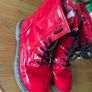 Red doc marten style lace up boots size 12 Image 2