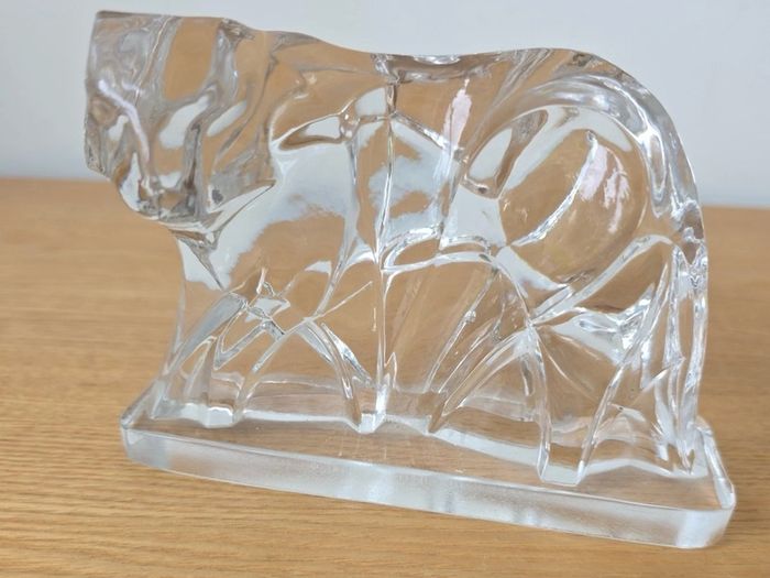 Rare 1925 Georges Chevalier Baccarat Crystal glass  Art Deco Tiger Figurine