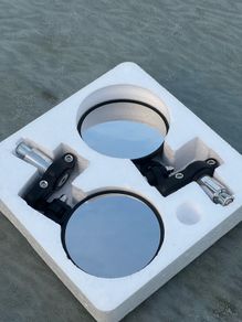 Foldable round bar end mirrors