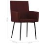 Dining Chairs with Armrests 4 pcs Wine Red Fabric Image 8