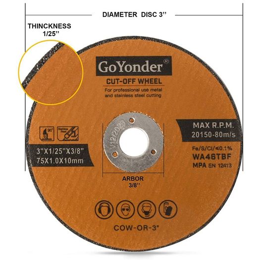 75 x 1 mm Ultra Thin Stainless Steel Cutting Discs for Angle Grinder, 3" Cutting Blades for Metal, Stainless Steel 50 Packs