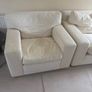 3 seater couch and 2 armchairs in cream Image 4