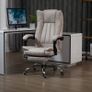 Office Chair Microfibre Desk Chair with Reclining Function Armrests Swivel Wheels Footrest Beige Image 8