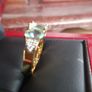 18 Ct Gold ring  with 1.35 carat Aquamarine Gem stone and diamonds Image 2