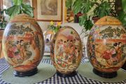 Three vintage Japanese Satsuma eggs
