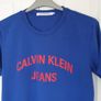 calvin klein tshirt size medium ptp 20" blue in like new condition Image 3