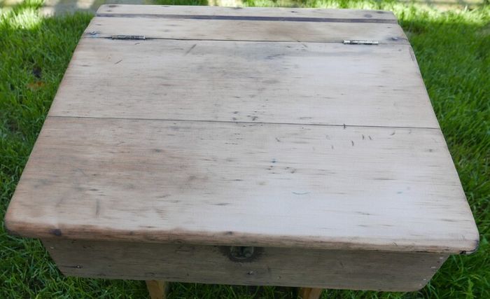 Antique  School Desk, Wooden Writing Slope