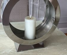 Silver Porthole Candle Holders