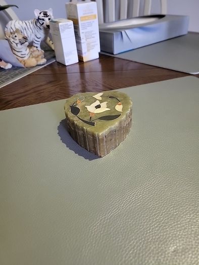 Vintage hand carved trinket box