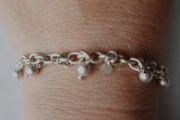 Vintage 925 Sterling Silver Charm Bracelet with Beads and Discs