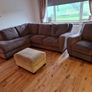 L shaped couch and foot stool Image 3