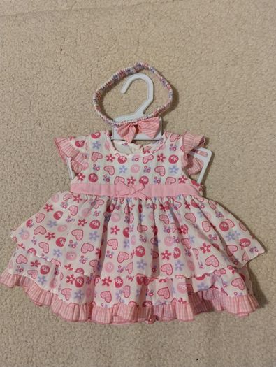 Cutey Couture Designer Baby Dress, bottoms and headband