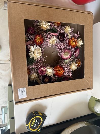 Beautiful dried flower wreath