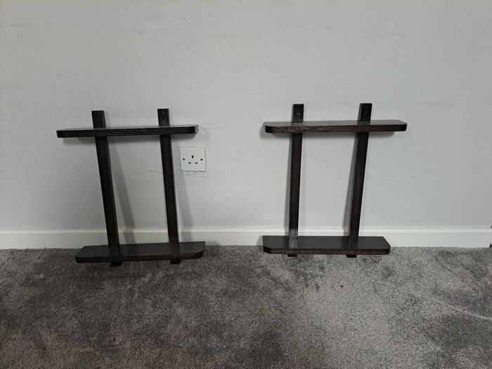Handmade Ebonized Oak Decorative Shelves
