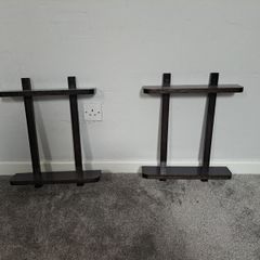 Handmade Ebonized Oak Decorative Shelves