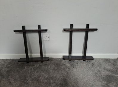 Handmade Ebonized Oak Decorative Shelves