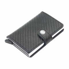 Brand New Carbon Fiber Smart Single Layer Card Holder Black.