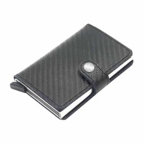 Brand New Carbon Fiber Smart Single Layer Card Holder Black.