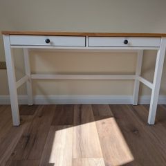 IKEA HEMNES Desk with 2 drawers, white stain/light brown, 120x47 cm