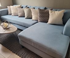 Corner blue sofa