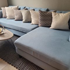 Corner blue sofa