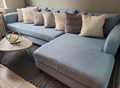 Corner blue sofa
